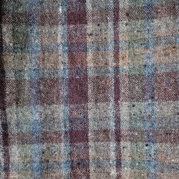 Vintage Wool Plaid A-Line Skirt Tartan Check High Waist 24" Lined Side Pockets - Picture 7 of 7